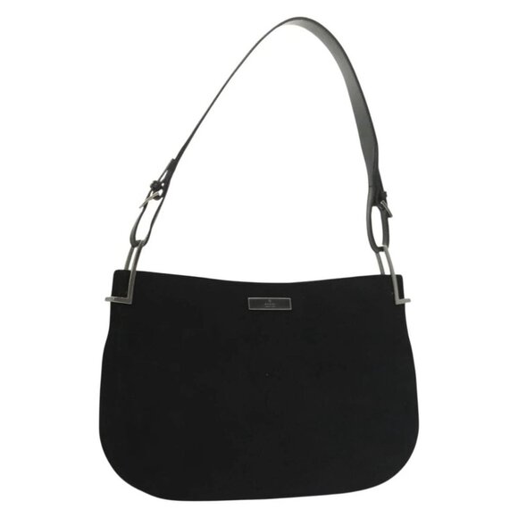 GUCCI Shoulder Bag Wool Black Silver 001 3193 - Picture 1 of 16